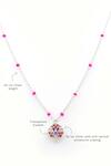 Manner_Pink Enamel Chaos Floral Pendant Necklace _Online_at_Aza_Fashions