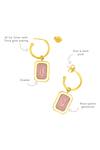 Manner_Pink Rose Quartz Vitamin Sea Stone Embellished Earrings _Online_at_Aza_Fashions