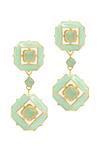 Buy_Manner_Green Calcedony Serene Embellished Earrings _at_Aza_Fashions