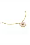 Buy_Manner_Pink Rose Quartz Song Of Summer Stone Embellished Necklace _at_Aza_Fashions