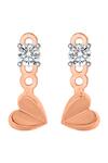 Divine Solitaires_Rose Gold Imitation Diamonds Heart Shaped Stud Earrings_Online_at_Aza_Fashions