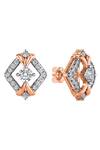 Buy Divine Solitaires Rose Gold Imitation Diamonds Designer Stud Earrings at Aza Fashions Buy_Divine Solitaires_Rose Gold Imitation Diamonds Designer Stud Earrings_at_Aza_Fashions