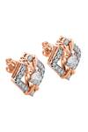 Shop Divine Solitaires Rose Gold Imitation Diamonds Designer Stud Earrings at Aza Fashions Shop_Divine Solitaires_Rose Gold Imitation Diamonds Designer Stud Earrings_at_Aza_Fashions
