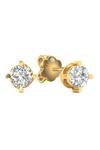 Buy_Divine Solitaires_Yellow Imitation Diamonds Gold Stud Earrings_at_Aza_Fashions