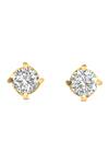 Divine Solitaires_Yellow Imitation Diamonds Gold Stud Earrings_Online_at_Aza_Fashions