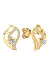 Buy_Divine Solitaires_Yellow Imitation Diamonds Bullian Bloom Stud Earrings_at_Aza_Fashions