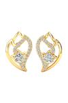 Divine Solitaires_Yellow Imitation Diamonds Bullian Bloom Stud Earrings_Online_at_Aza_Fashions