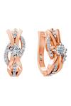 Buy_Divine Solitaires_Rose Gold Imitation Diamonds Wave Bali Earrings_at_Aza_Fashions