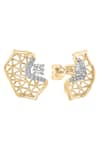 Buy_Divine Solitaires_Yellow Diamonds 18kt Gold Abstract Earrings _at_Aza_Fashions