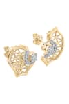 Shop_Divine Solitaires_Yellow Diamonds 18kt Gold Abstract Earrings _at_Aza_Fashions