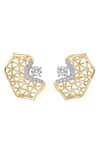 Divine Solitaires_Yellow Diamonds 18kt Gold Abstract Earrings _Online_at_Aza_Fashions