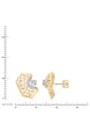 Buy_Divine Solitaires_Yellow Diamonds 18kt Gold Abstract Earrings _Online_at_Aza_Fashions