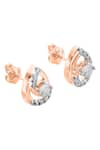 Shop_Divine Solitaires_Rose Gold Diamonds 18kt Teardrop Earrings _at_Aza_Fashions