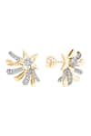 Buy_Divine Solitaires_Yellow Diamonds 18kt Gold Star Earrings _at_Aza_Fashions