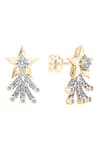 Buy_Divine Solitaires_Yellow Diamonds 18kt Gold Star Earrings _at_Aza_Fashions