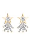 Divine Solitaires_Yellow Diamonds 18kt Gold Star Earrings _Online_at_Aza_Fashions