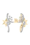 Buy_Divine Solitaires_Yellow Diamonds 18kt Gold Star Cluster Earrings _at_Aza_Fashions