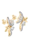 Shop_Divine Solitaires_Yellow Diamonds 18kt Gold Star Cluster Earrings _at_Aza_Fashions