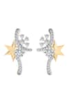 Divine Solitaires_Yellow Diamonds 18kt Gold Star Cluster Earrings _Online_at_Aza_Fashions