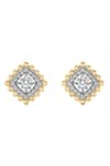 Divine Solitaires_Yellow Diamonds 18kt Gold Square Ball Earrings _Online_at_Aza_Fashions