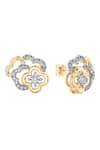 Buy_Divine Solitaires_Yellow Diamonds 18kt Gold Floral Cluster Earrings _at_Aza_Fashions