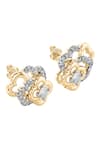 Shop_Divine Solitaires_Yellow Diamonds 18kt Gold Floral Cluster Earrings _at_Aza_Fashions