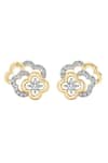 Divine Solitaires_Yellow Diamonds 18kt Gold Floral Cluster Earrings _Online_at_Aza_Fashions