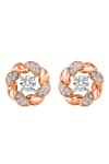 Divine Solitaires_Rose Gold Diamonds 18kt Round Twist Earrings _Online_at_Aza_Fashions