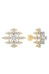 Buy_Divine Solitaires_Yellow Diamonds 18kt Gold Jaali Earrings _Online_at_Aza_Fashions