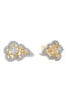 Buy_Divine Solitaires_Yellow Diamonds 18kt Gold Leaf Earrings _at_Aza_Fashions