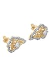 Shop_Divine Solitaires_Yellow Diamonds 18kt Gold Leaf Earrings _at_Aza_Fashions