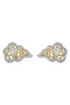 Divine Solitaires_Yellow Diamonds 18kt Gold Leaf Earrings _Online_at_Aza_Fashions