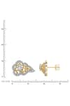 Buy_Divine Solitaires_Yellow Diamonds 18kt Gold Leaf Earrings _Online_at_Aza_Fashions