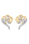 Divine Solitaires_Yellow Diamonds 18kt Gold Curved Earrings _Online_at_Aza_Fashions