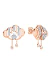 Buy_Divine Solitaires_Rose Gold Diamonds 18kt Cloud Raindrop Earrings _at_Aza_Fashions