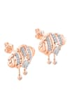 Shop_Divine Solitaires_Rose Gold Diamonds 18kt Cloud Raindrop Earrings _at_Aza_Fashions