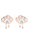 Divine Solitaires_Rose Gold Diamonds 18kt Cloud Raindrop Earrings _Online_at_Aza_Fashions