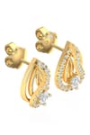 Shop_Divine Solitaires_Yellow Diamond 18kt Gold Studded Earrings _at_Aza_Fashions