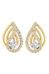 Divine Solitaires_Yellow Diamond 18kt Gold Studded Earrings _Online_at_Aza_Fashions