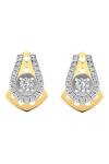 Divine Solitaires_White Diamond 18kt Yellow And Gold Studded Earrings _Online_at_Aza_Fashions