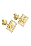 Shop_Divine Solitaires_Yellow Diamond 18kt Gold Embellished Earrings _at_Aza_Fashions