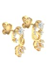 Shop_Divine Solitaires_Yellow Diamond 18kt Gold Embellished Floret Earrings _at_Aza_Fashions