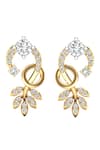 Divine Solitaires_Yellow Diamond 18kt Gold Embellished Floret Earrings _Online_at_Aza_Fashions