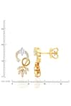 Buy_Divine Solitaires_Yellow Diamond 18kt Gold Embellished Floret Earrings _Online_at_Aza_Fashions