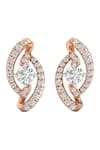 Buy_Divine Solitaires_Rose Gold Diamond 18kt Embellished Earrings _at_Aza_Fashions