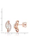 Divine Solitaires_Rose Gold Diamond 18kt Embellished Earrings _Online_at_Aza_Fashions