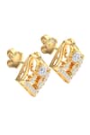 Shop_Divine Solitaires_Yellow Diamond 18kt Gold Round Cut Studded Earrings _at_Aza_Fashions