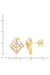 Buy_Divine Solitaires_Yellow Diamond 18kt Gold Round Cut Studded Earrings _Online_at_Aza_Fashions