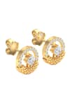 Shop_Divine Solitaires_Yellow Diamond 18kt Gold Round Cut Earrings _at_Aza_Fashions