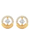 Divine Solitaires_Yellow Diamond 18kt Gold Round Cut Earrings _Online_at_Aza_Fashions